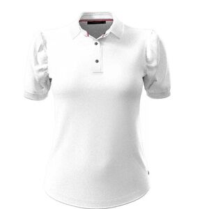 Greyson White Puff-Sleeve Polo Top